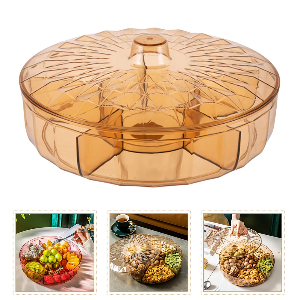 

Dried Fruit Plate Plastic Serving Candy Storage Container Sealed Organizer Divided Case Food Tray Organizing Box Snacks