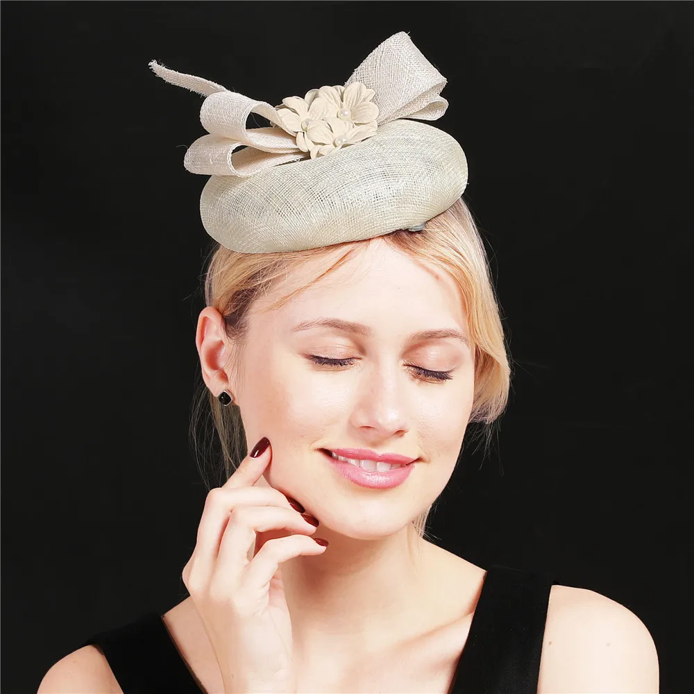Женские высококачественные 4-слойные шапки Sinamay для женщин свадебные головные
