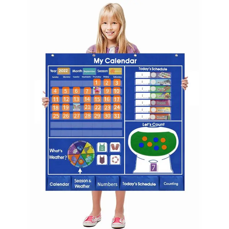 Календарь, доска объявлений, позволяет вашим детям учиться через игру, школьный календарь для учебного класса, Дошкольный календарь для дет...