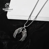 creative hip hop dark angel devil wings necklace tide boys girls couples dancing vintage creative pendant jewelry gift chain