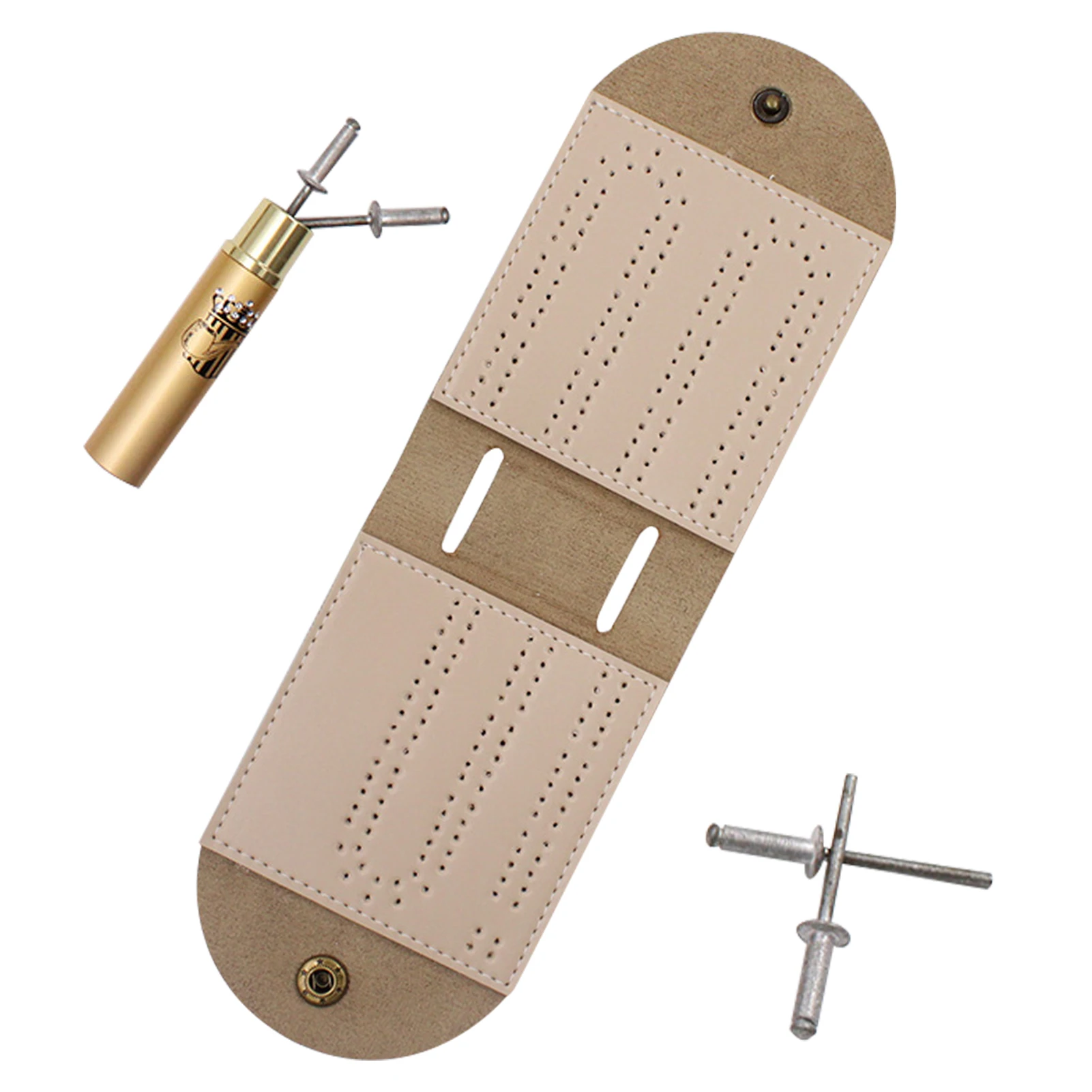 

Кожаная настольная игра Cribbage, складная доска Cribbage с металлическими колышками, портативная настольная игра для дома и улицы