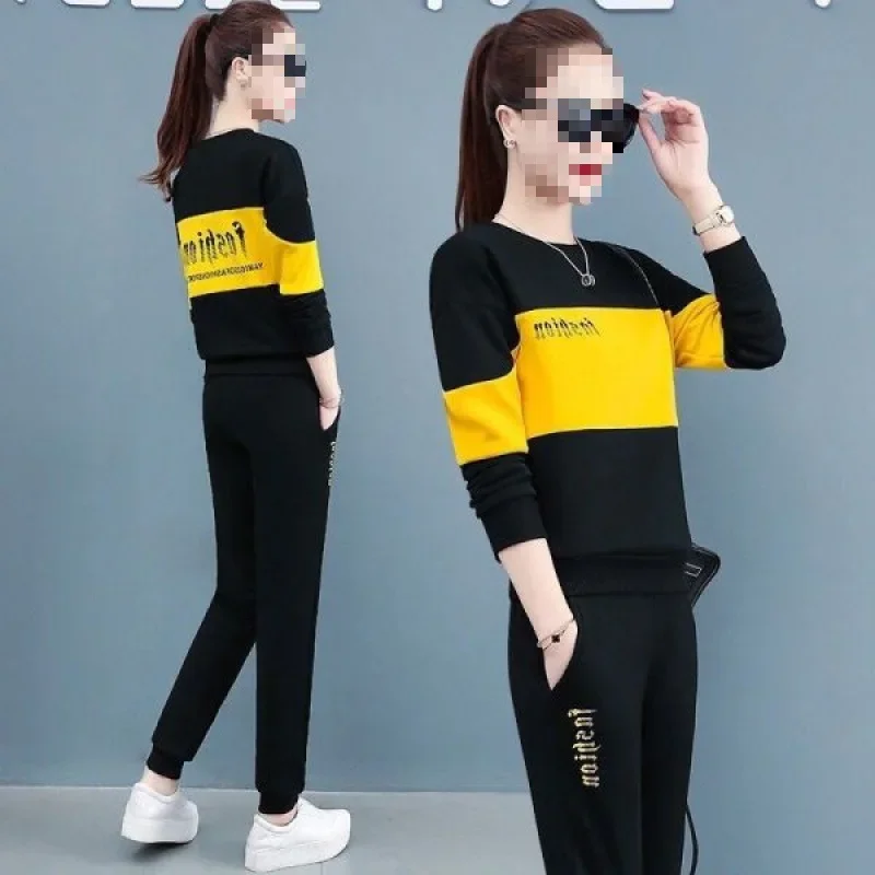 2023 весна осень новый стиль женский повседневный спортивный костюм больших