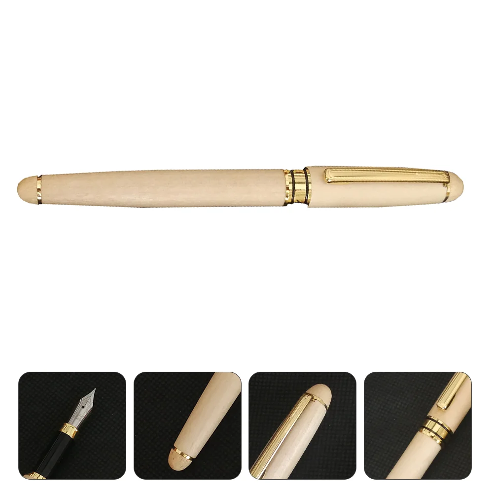 

Pen Calligraphy Pens Fountain Ink Writing Nib Wooden Stationery Students Brass Signature Bent Office Handwriting Refillable