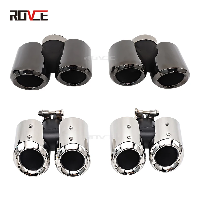 Глушитель выхлопной трубы ROVCE из нержавеющей стали четырехсторонний глушитель
