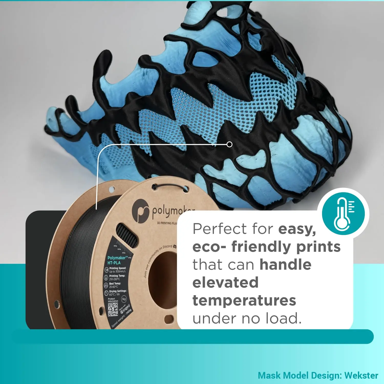 Фото Филамент Polymaker HT-PLA High Temp PLA 1.75 мм, 1 кг, устойчивый к деформации, материал для 3D-печати на FDM-принтерах №2
