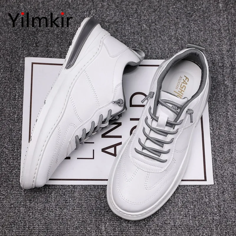 

Casual Vulcanized Men's Outdoor Non Slip Breathable Sneakers Fashion Low Top Leather Comfortable Wear Resistant Walking Shoes
