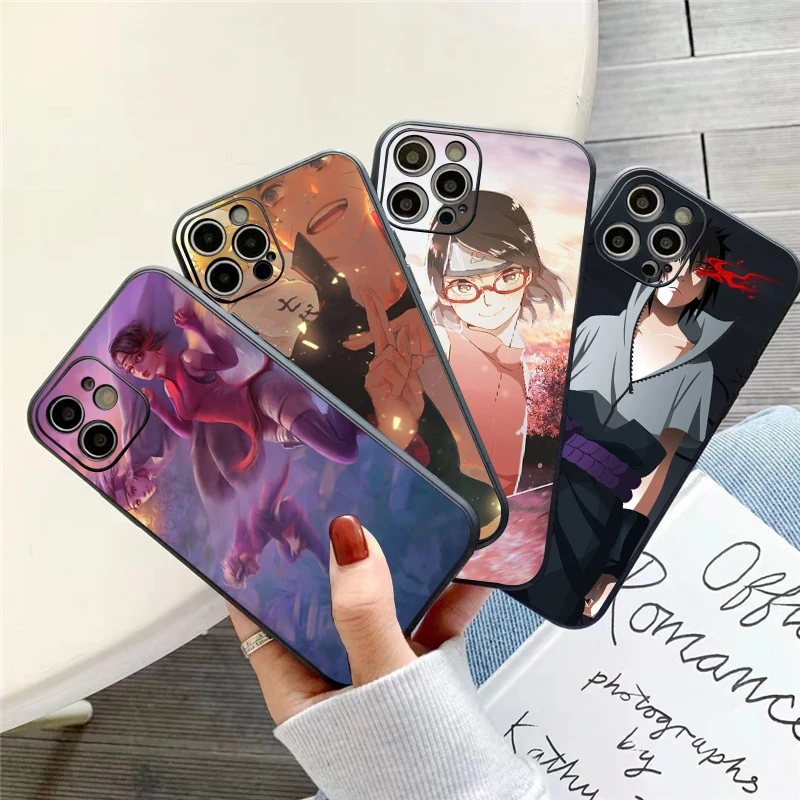 

Japan NARUTO Anime Phone Case For iPhone 11 13 12 Pro Max 12 13 Mini X XS XR MAX 5 6 6S 7 8 Plus Carcasa Coque Back Soft Black