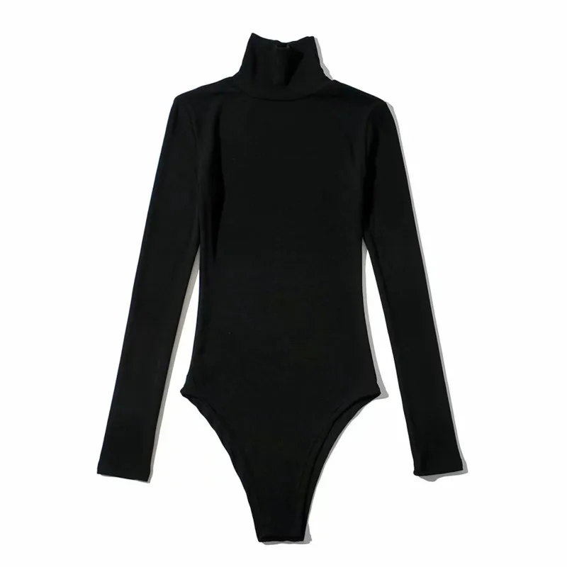 # 2130 вязаные боди женские с длинным рукавом однотонные сексуальные водолазки