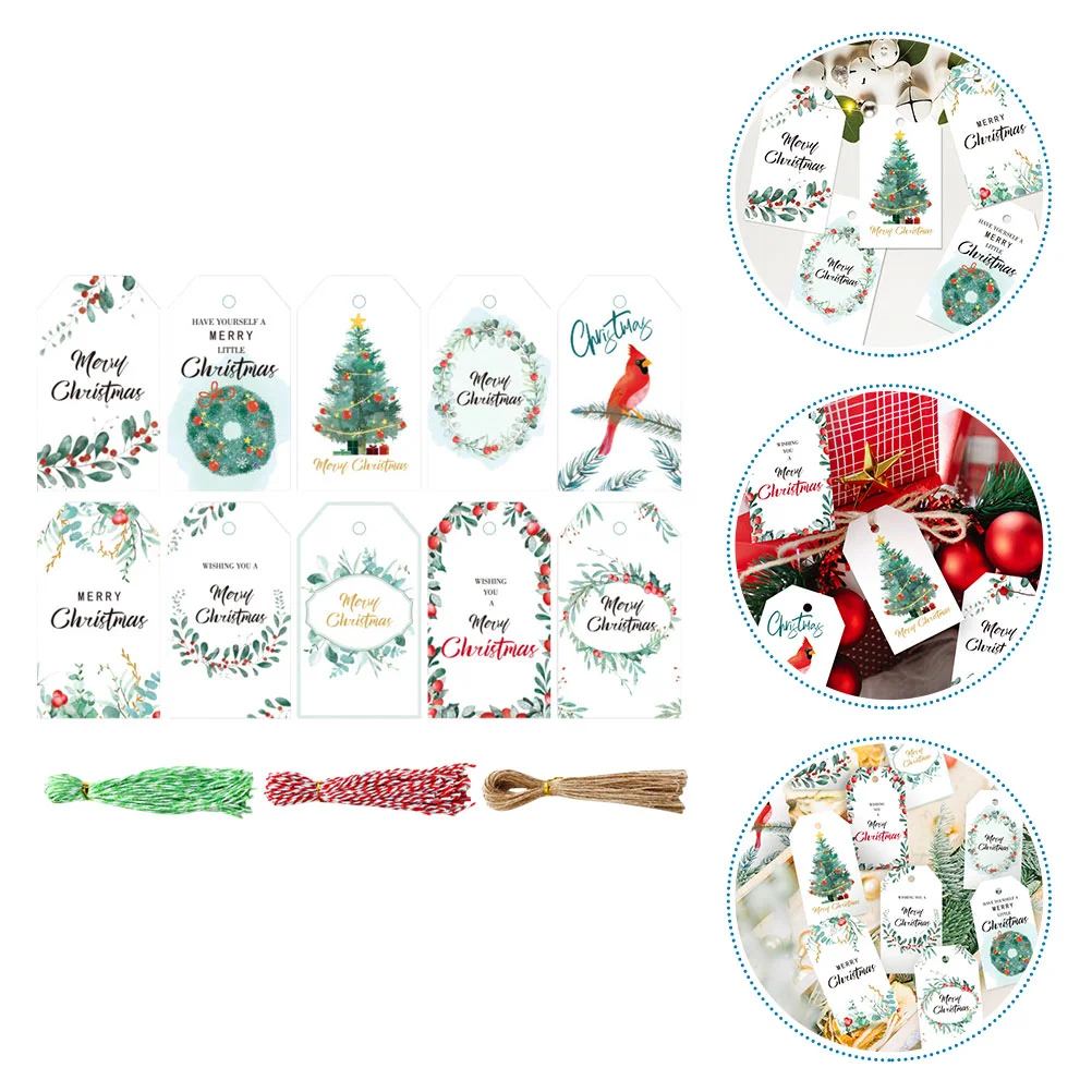 

1 Set of Cartoon Paper Tags Practical Printed Label Tags Christmas