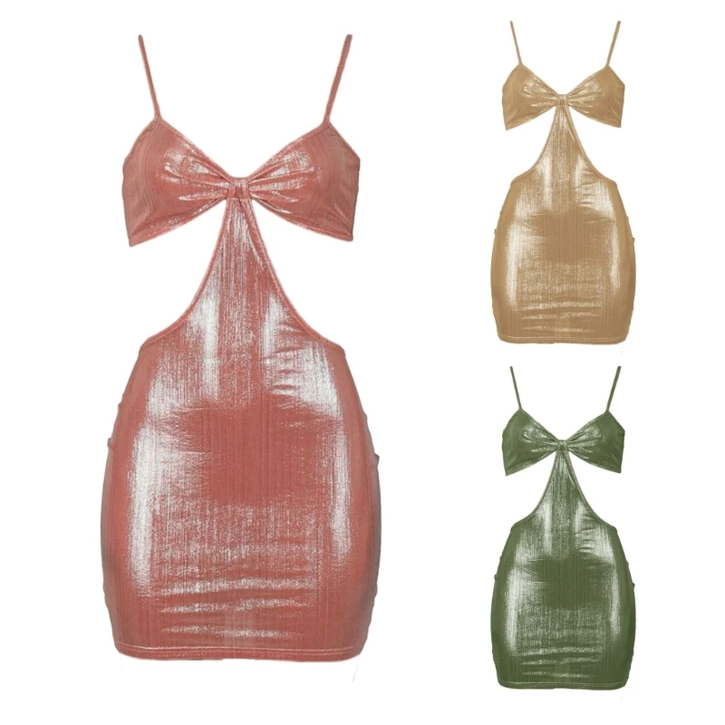 

Womens Cut Out Sleeveless Dress Backless Bodycon Mini Dresses