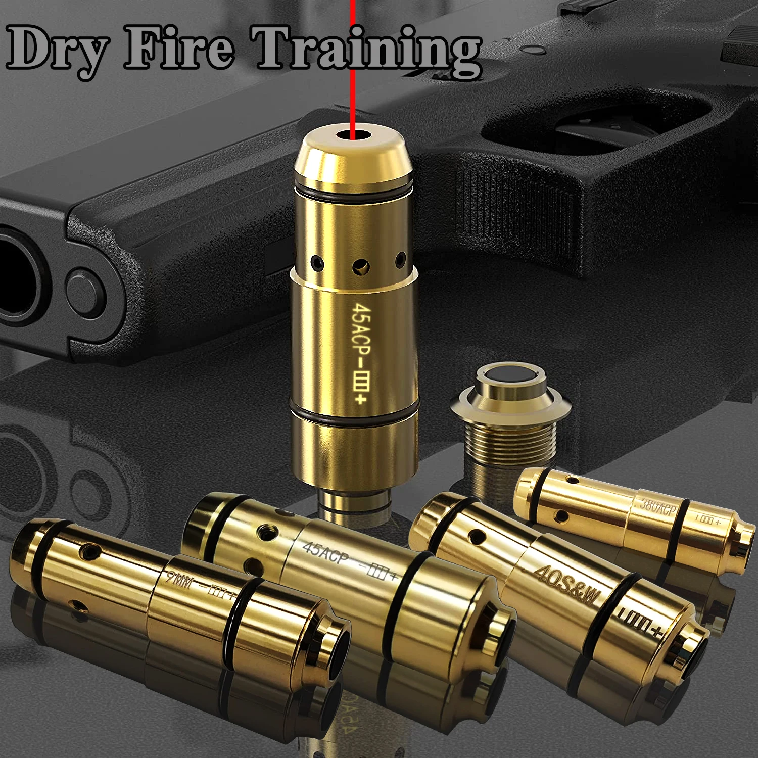Proiettile Laser per allenamento tattico 9mm alesaggio Cal per allenamento a fuoco secco caccia tiro pistola punto rosso cartuccia Laser vista