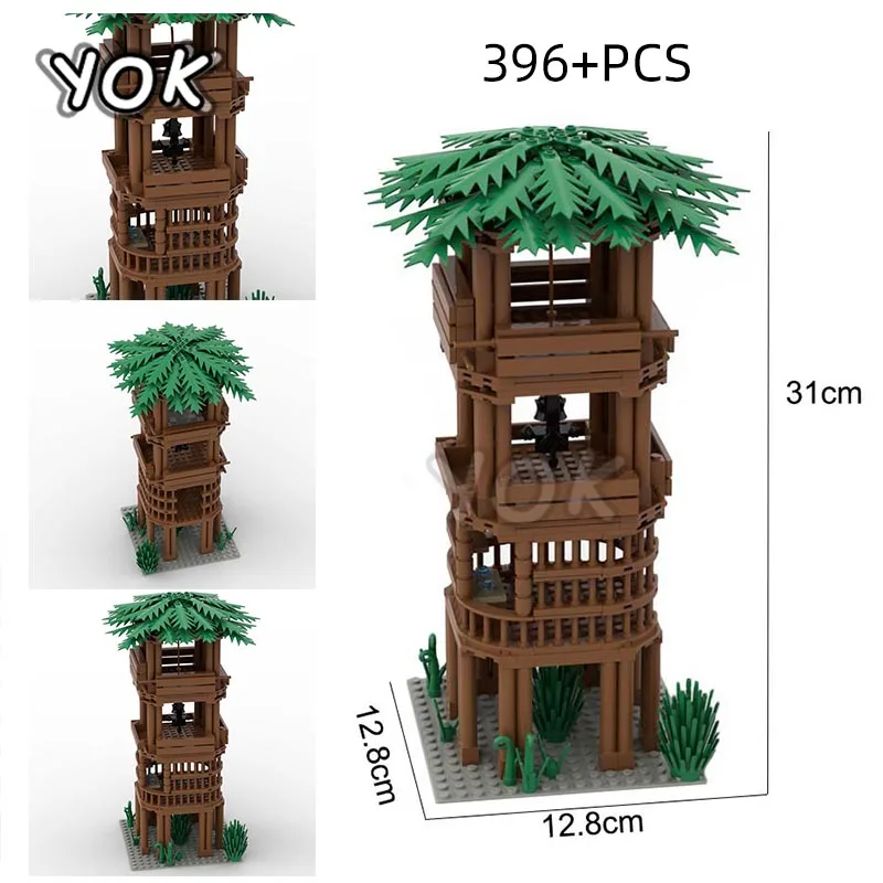 

Военные детали MOC WW2, деревянные дома, базовая башня, модель, строительные блоки, армейский солдат, «сделай сам», кирпичи, строительные игрушк...