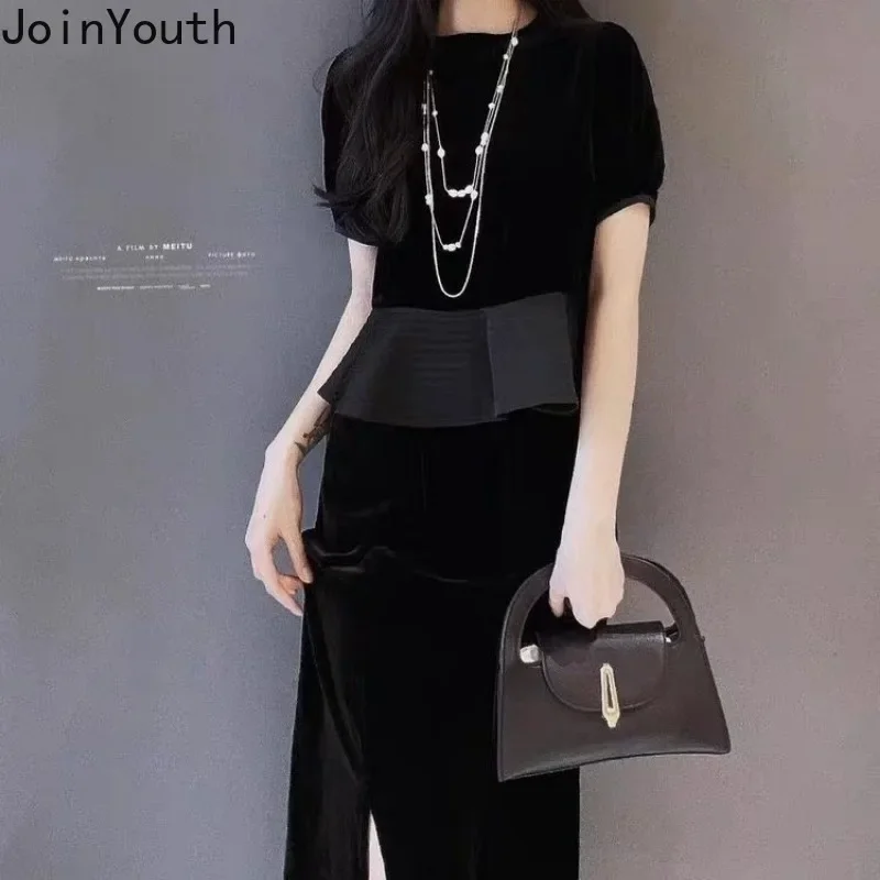 Комплекты из двух предметов женская одежда туника с короткими рукавами и