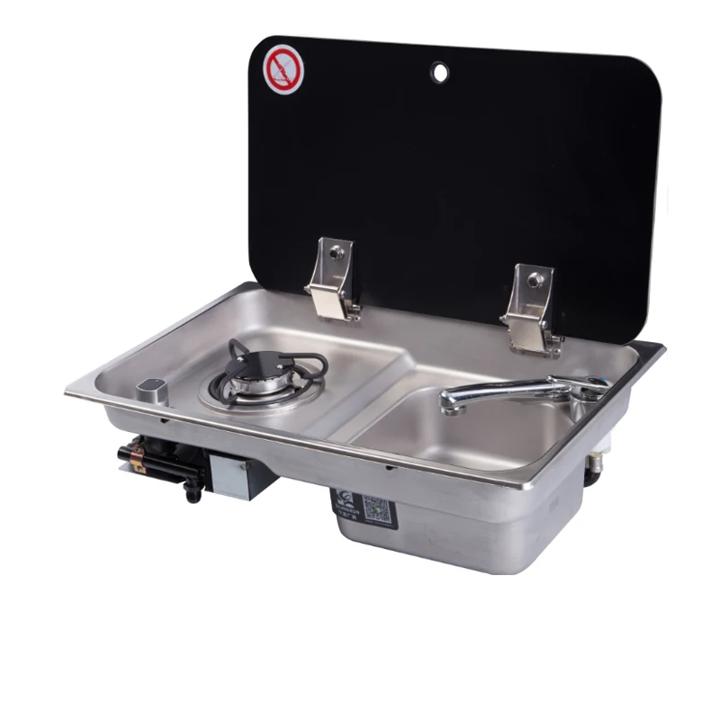 

RV Modified Gas Stove Basin Integrated Kitchen Stove Gas Stove Electronic 304 Stainless Steel