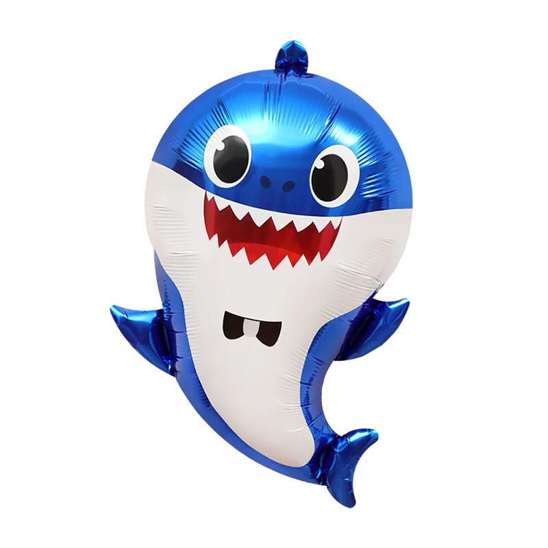 Шары из алюминиевой пленки в форме семьи акул Мультяшные шары для детей вечерние