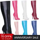 CHMILE чау пикантные модные модельные вечерние туфли для женщин; Обувь на высоком каблуке-шпильке; Женские сапоги до колена на платформе; Zapatos Mujer размера плюс 0640cbt-b1