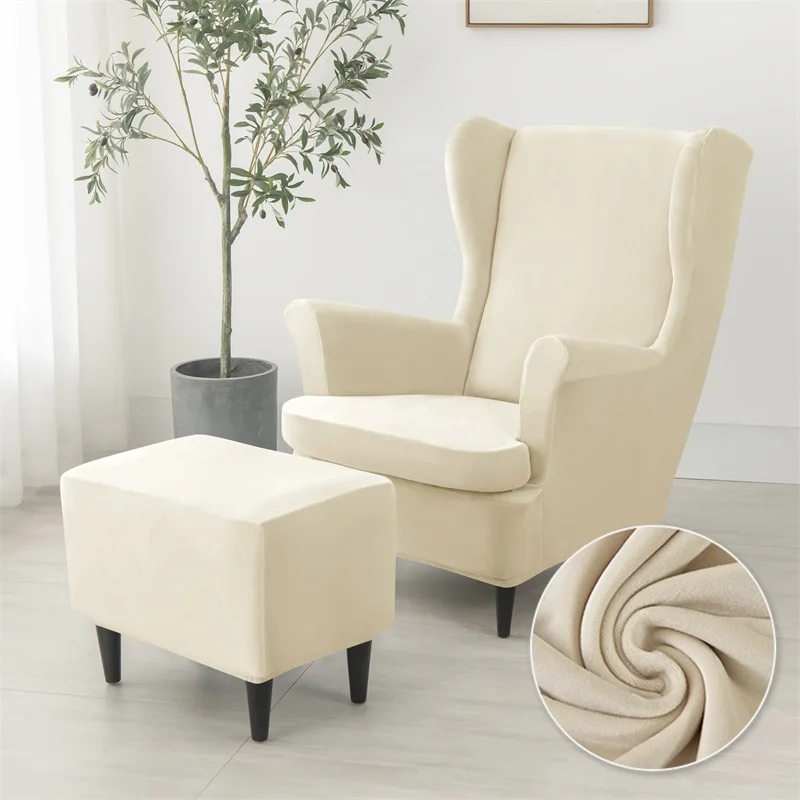 

Elastic Velvet Wing Back Chair Cover for Living Room Stretch Spandex Armchair Covers Nordic Lazy Boy Lounge King Sofa Slipcovers