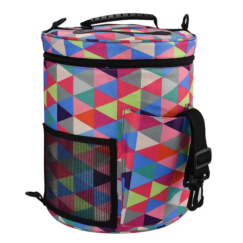 

Yarn Storage Bag Multifunctional Knitting Tote Bag Yarn Crochet Hooks Needles Organizer Supplies DIY Cylinder Storage Bag