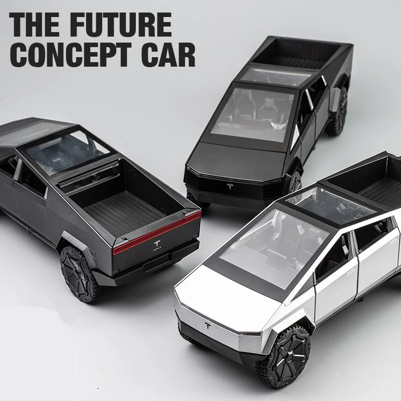Новинка 1/24 Tesla Cybertruck пикап модель автомобиля из сплава литой металлический