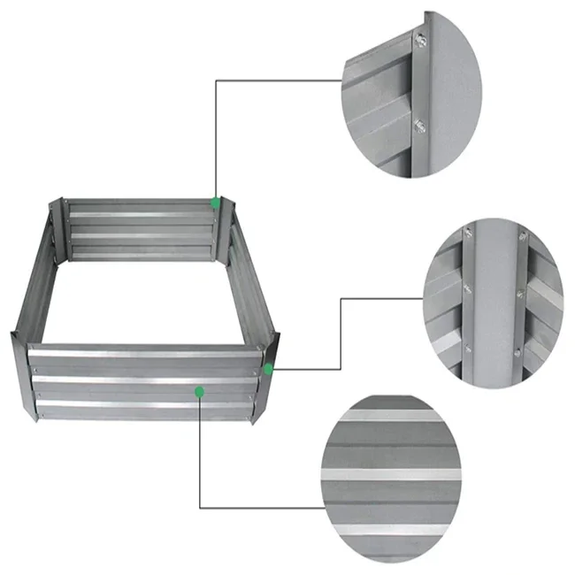 Поднятые садовые кровати из оцинкованной стали и индивидуальный размер дизайн