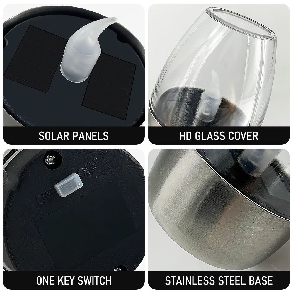 1/5/10 шт. уличная Светодиодная лампа-Свеча на солнечной батарее - купить по