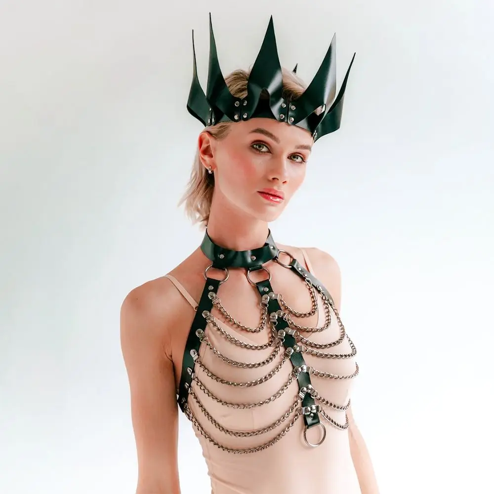 Женский винтажный кожаный Бандаж с кисточками и цепочкой | Женская одежда