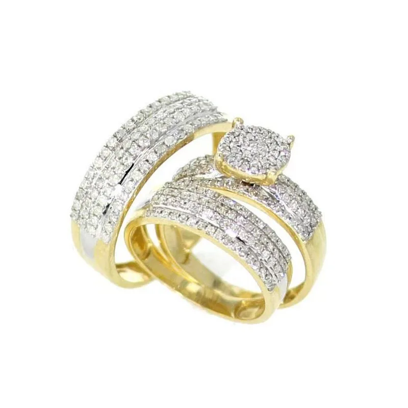 

3 or 2 pieces/set Women's simple ring set Luxury romantic heart-shaped zircon ring set Women's wedding engagement ring set