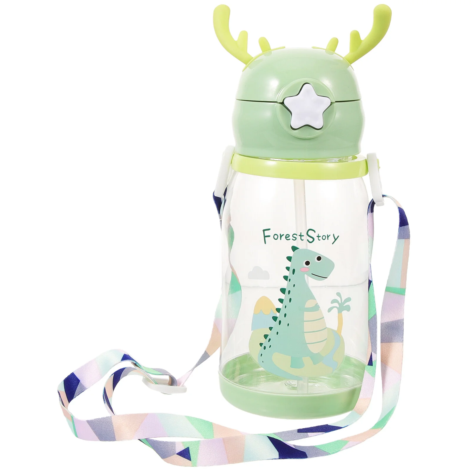 

Water Bottles Kids Plastic Cups Feeding Baby Cartoon Reusable Child Kid Straws