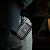 car styling key case remote control keychain leather zipper key wallet covers for mazda 3 6 atenza axela demio cx3 cx5 mp ms mx5