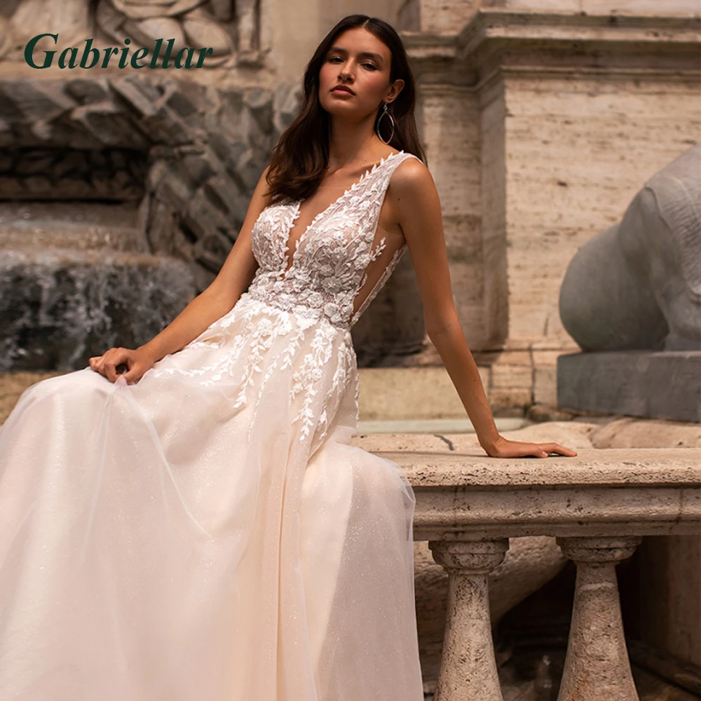 

Gabriellar Gorgeous Sleeveless Wedding Dresses 2023 Scoop Appliques Backless A-line Wedding Gown Robe De Mariée Made To Order