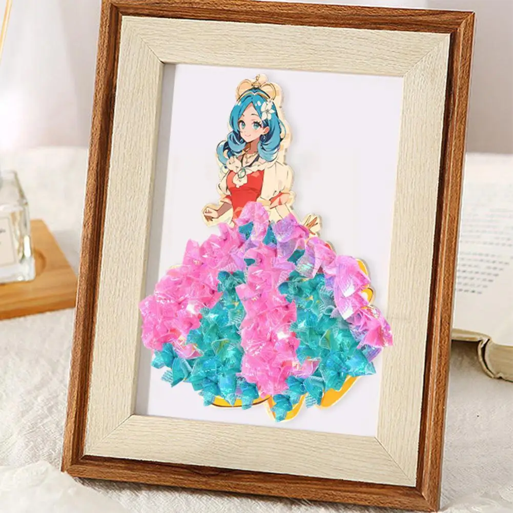 

Handmade Princess Dress 3d Pasted Painting Diy Craft Kits Toys Dress Up With Colorful Princess Dress For Kids P2u4