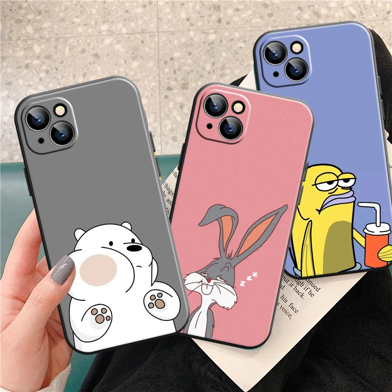 

DISNEY SpongeBob SquarePants Phone Case For Apple iPhone 13 12 11 Pro 12 13 Mini X XR XS Max SE 6 6s 7 8 Plus Black Coque Back