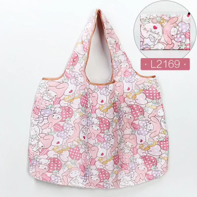 

58 см милые аксессуары Sanrios Hello Kitty My Melody Kuromi Cinnamoroll мультяшная милая сумка для покупок Большая складная сумка тоут