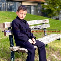 2022 fashion boys suit 2 piece double breasted jacket formal blazer pants set fall kids whole outfit wedding tuxedo