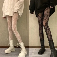 classic lolita hollowed out lace mesh stockings bottomed pantyhose japanese lolita retro floral rattan white stocking hot tights