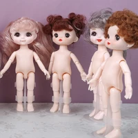 mini girl cute face 16cm bjd 112 short boy hair sleeping pig naked body dress up fashion dolls for girls gift diy toys