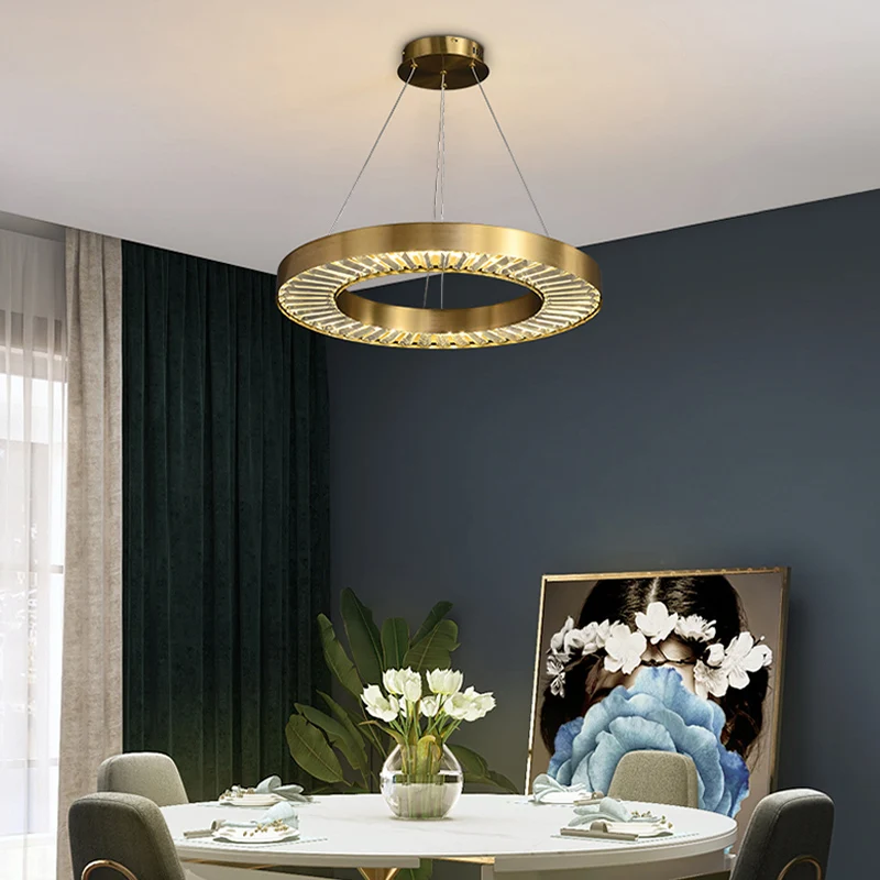 

Room Decor Led Art Chandelier Pendant Lamp Lighting Luxury Lustre Dimmable Modern K9 Crystals Hanging Suspend Fixtures Droplight