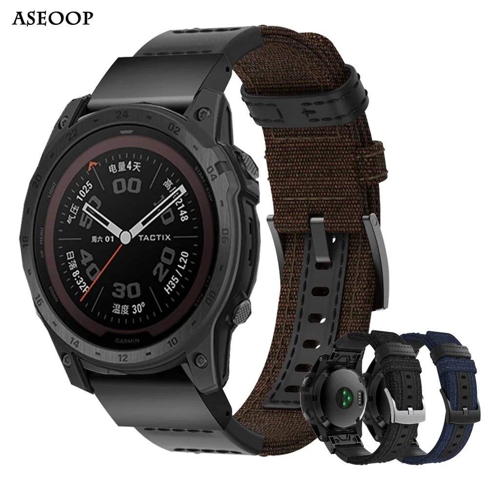 

Nylon 22 26mm Silicone QuickFit Strap For Garmin Fenix 7 7X 5X 5 6 6X MK1 Smart Watch Men Quick Release Wristband Tactix 7 Pro