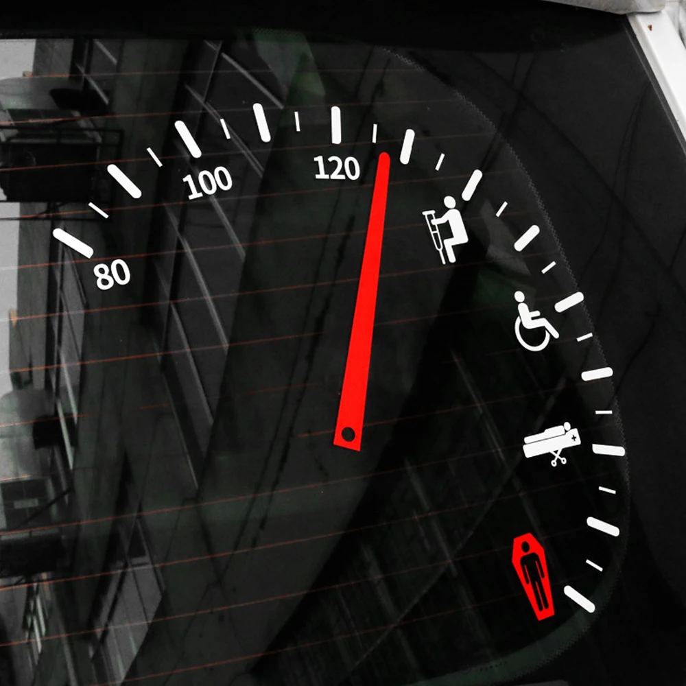 

1 шт., спидометр, наклейки и наклейки на заднее лобовое стекло автомобиля, указатель опасности, авто, виниловая светоотражающая тюнинг, окно внедорожника, грузовика, автомобильный Стайлинг