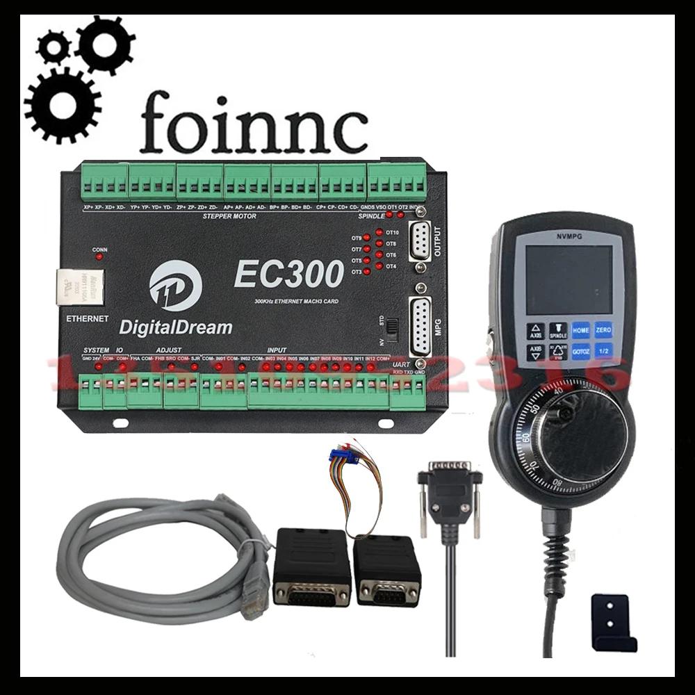 

Новейший контроллер Ec300 Mach3 Ethernet 3/4/5/6 Axis Cnc с цифровым дисплеем, маховое колесо 75w24v для фрезерного станка «сделай сам»