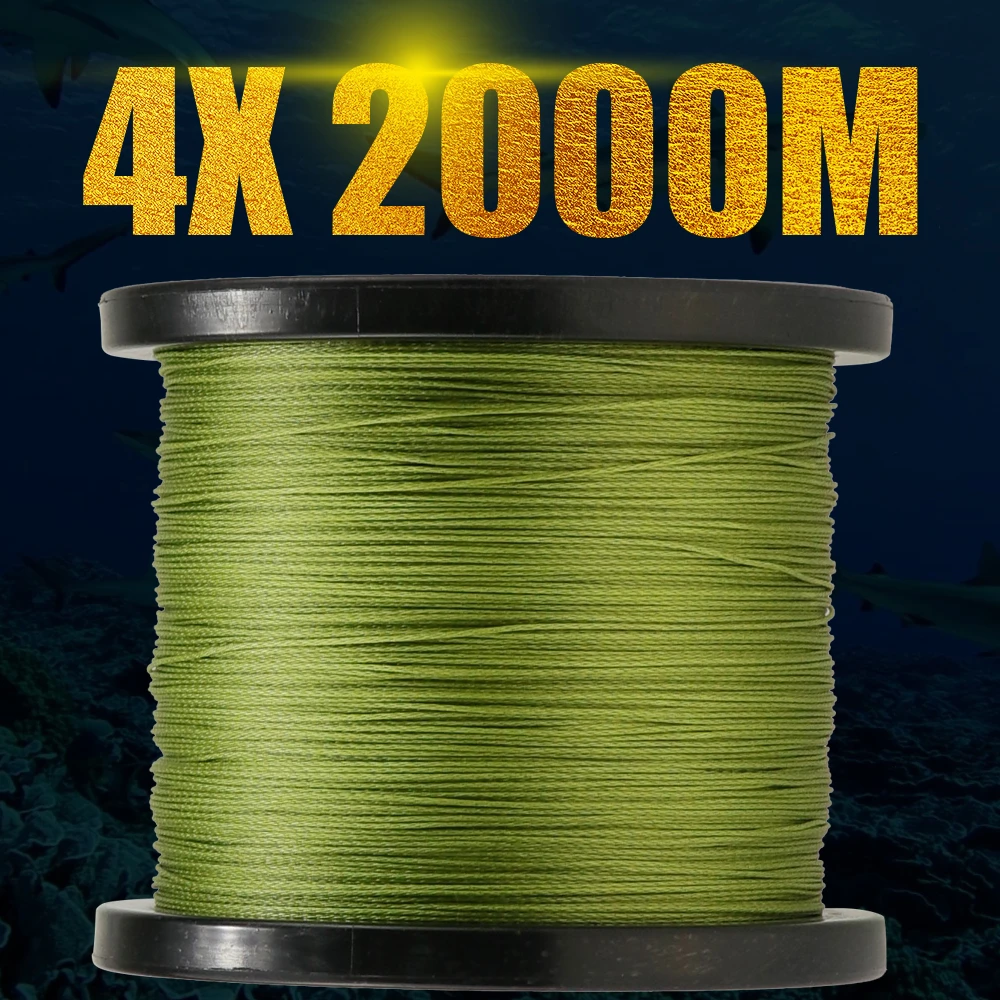 

2000m Long Line Fishing 4x Strands Braid Line 6-100LB PE Multifilament Saltwater Fishing Super Line For Fishing Tools Rope Wires