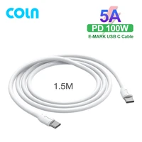 usb c cable pd100w 5a e mark usb c to type c fast charge mobile cell phone charging cord wire for macbook samsung s20 s21note 20