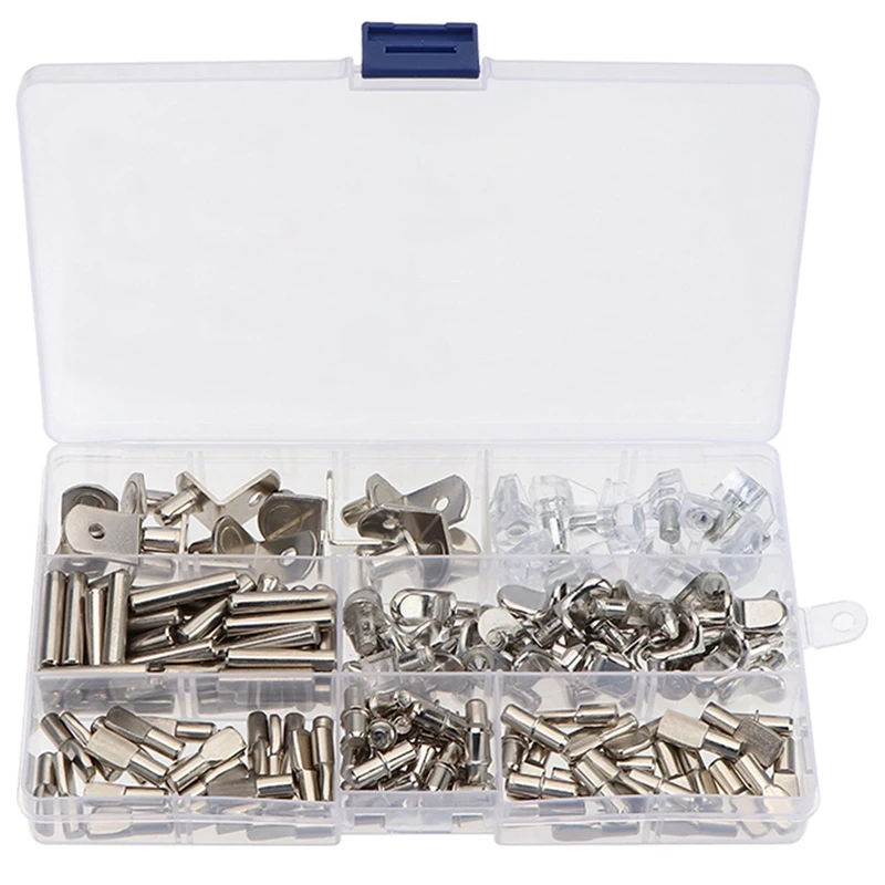 

160Pcs-Boxed Board Support Furniture Accessories Wardrobe Partition Nail Grain Wooden Board Rack Wine Fixed Laminate