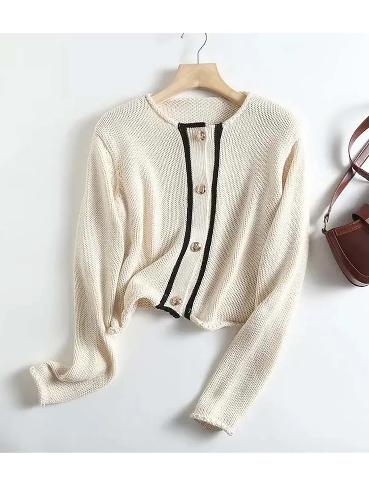 

KLKXMYT TRAF женский свитер кардиганы осень-зима 2022 новая корейская мода золотые звёздочки Свитера повседневные трикотажные топы