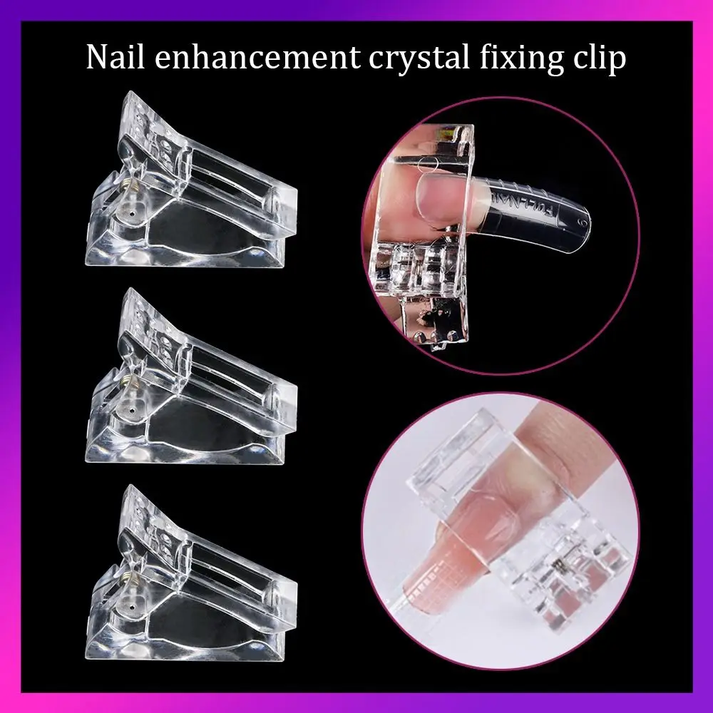

3PC DIY Quick Building Mold Nail Form Acrylic Nail Mold Fixing Clip Nail Tips Clip Fake Finger Polish Extension Clamp