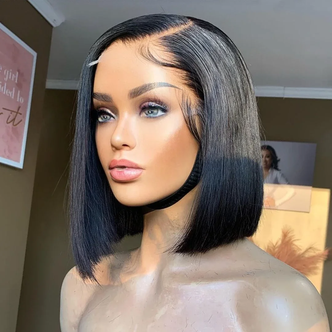 

Human Hair Bob Wigs Transparent Lace Wig With Baby Hair Remy 13x4 4x4 Lace Wig For Women Lace Wigs Pre Plucked Bleached Knots