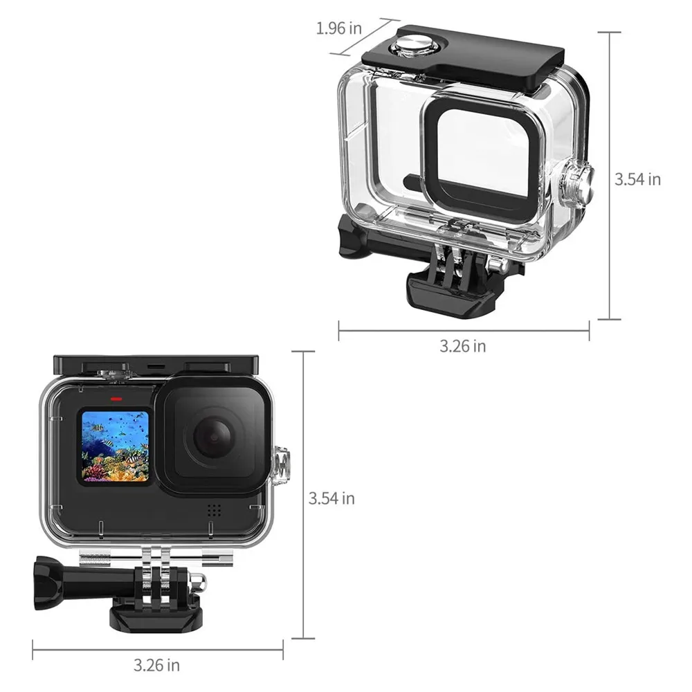 GoPro Hero 11 10 9 Black Case Waterproof 60M Housing Diving Protective For Go Pro 9 10 GoPro9 Underwater Dive Cover Accessories images - 6