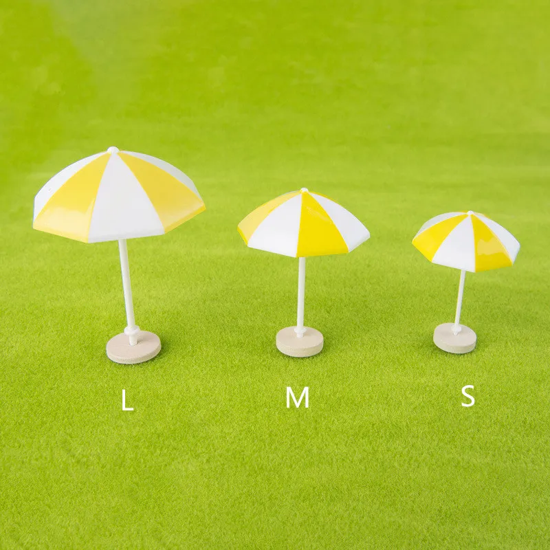 

5pcs Garden Miniature Lovely Fairy Doll House DIY Ornament Artificial Sunshade Beach Umbrella Parasol Micro DIY Accessories