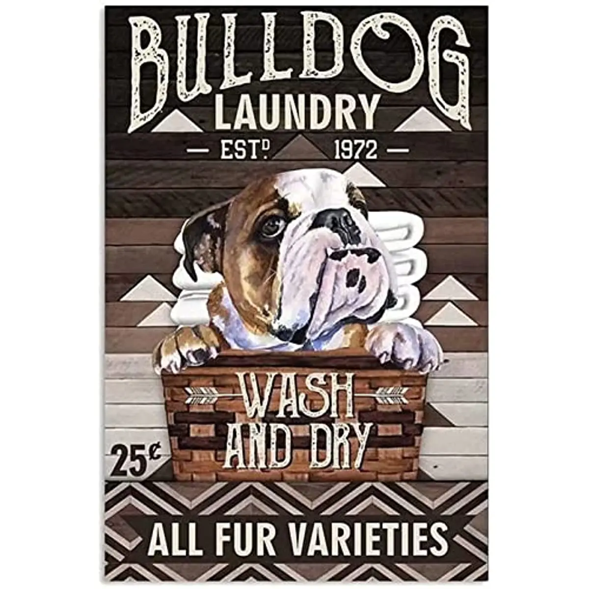 

Металлический жестяной знак Bulldog, стирка и сушка, все виды меха