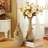 europe gilt frosted porcelain vase vintage advanced ceramic flower vase for room study hallway home wedding decor with flower